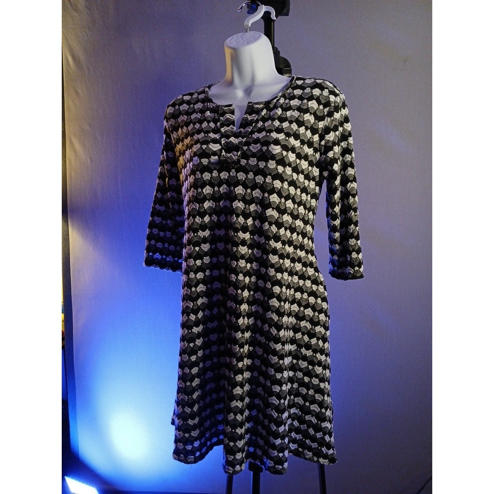 Geometric Dress ViVi By Violet Weekend Black & White Pattern Dress Small